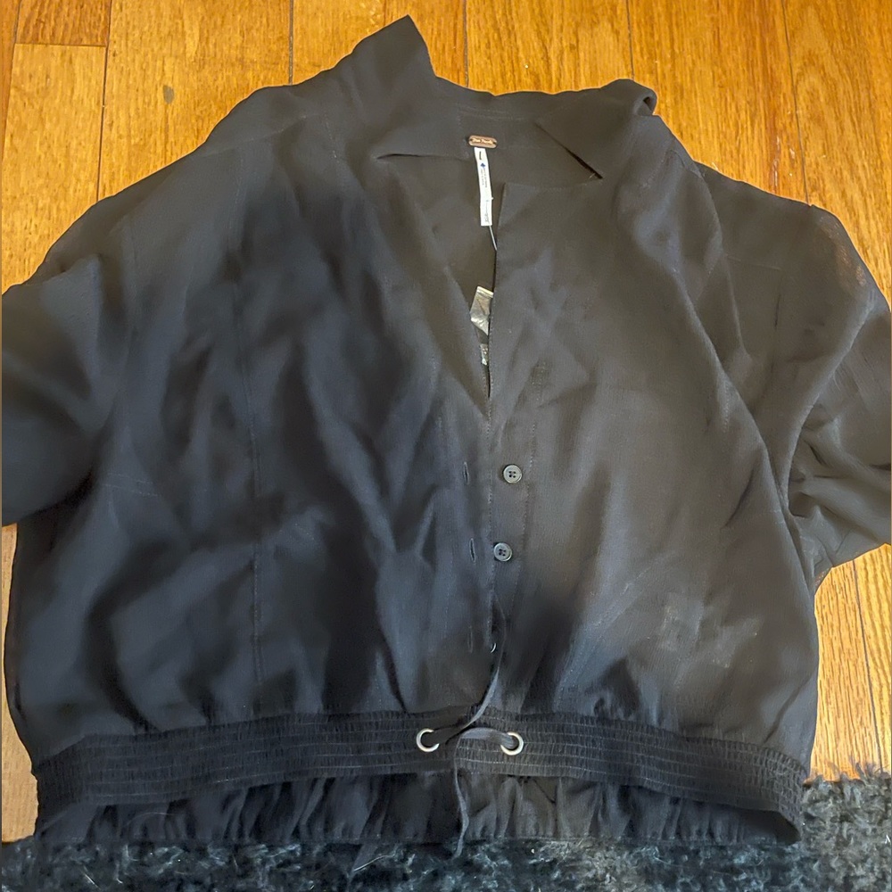 Free People Black Crop Top